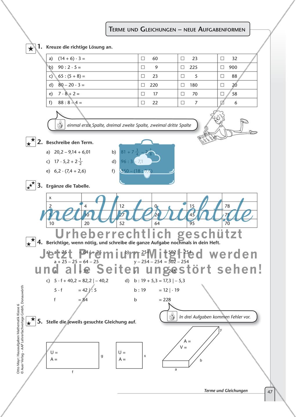 Terme und Gleichungen Preview 9