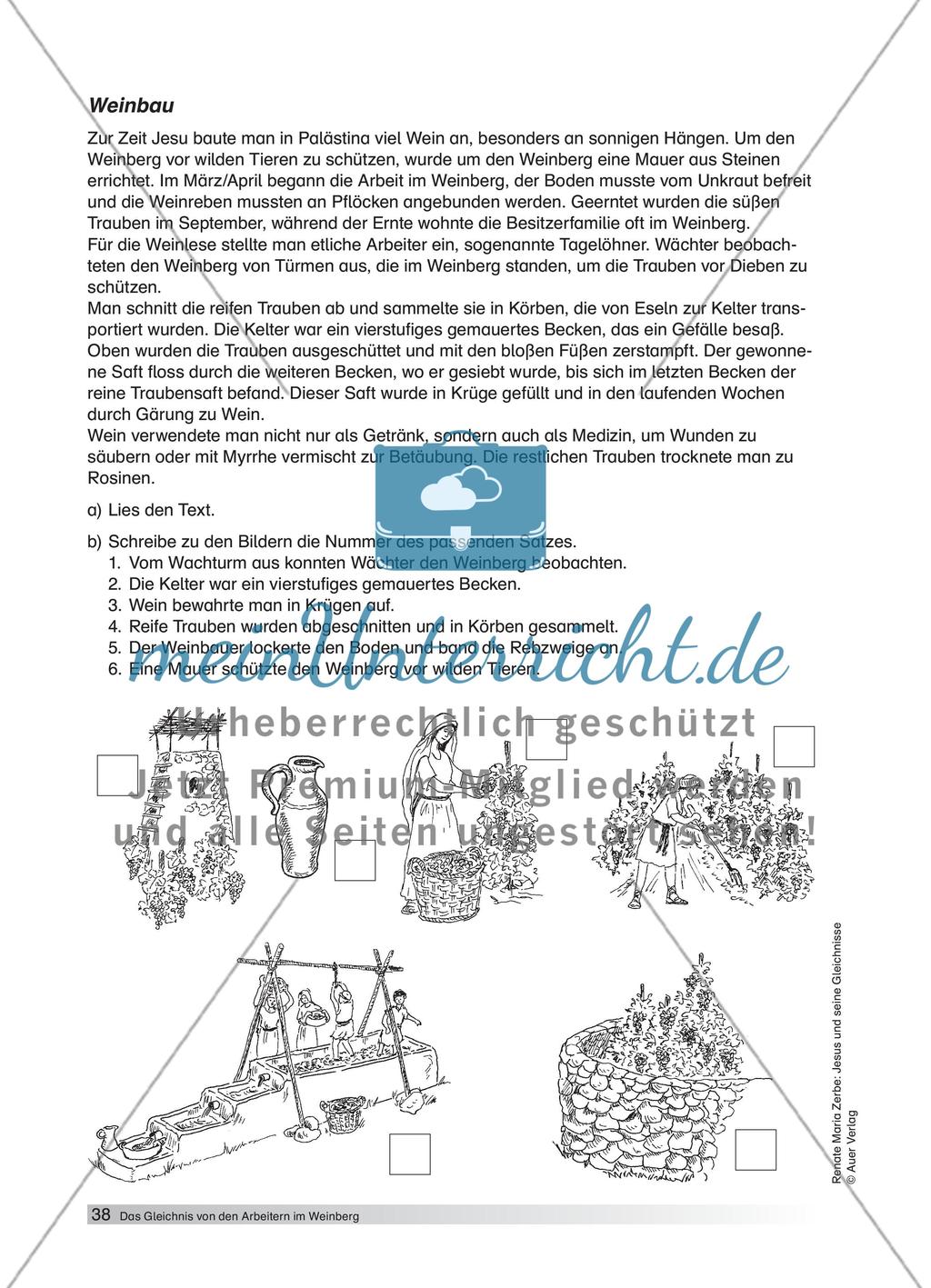Das Gleichnis von den Arbeitern im Weinberg (nach Mt 20,116) meinUnterricht