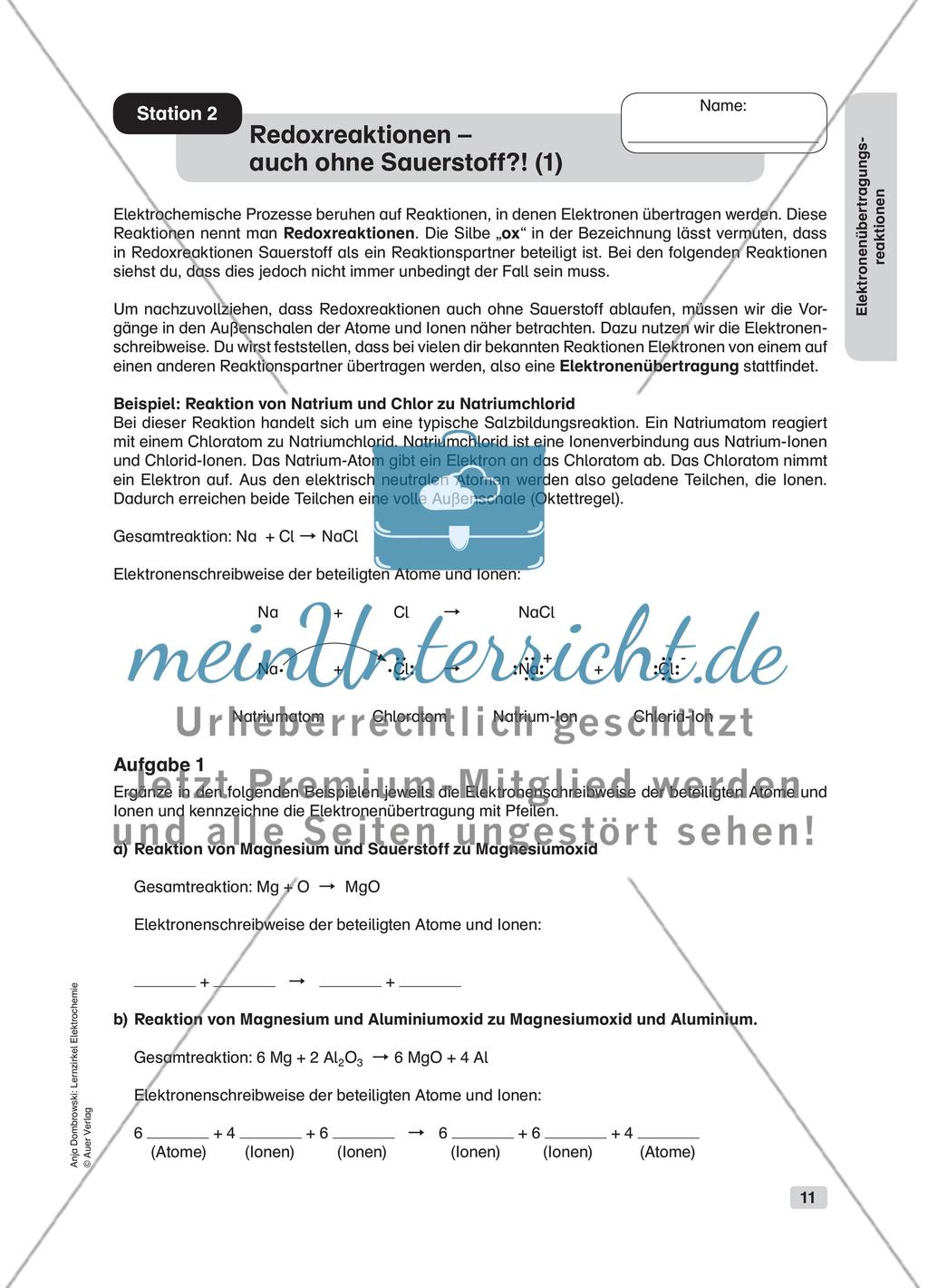 Elektronenübertragungsreaktionen Preview 3