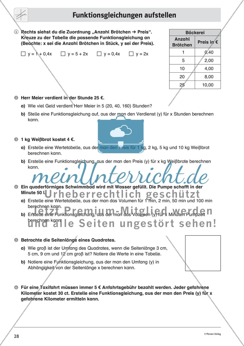 Lineare Funktionen – Teil 1 Preview 2