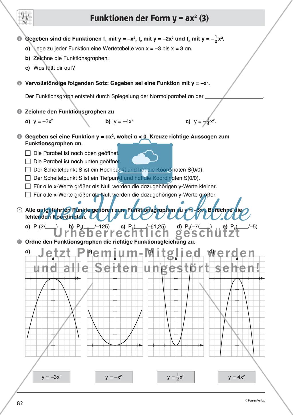 Quadratische Funktionen – Teil 1 Preview 10