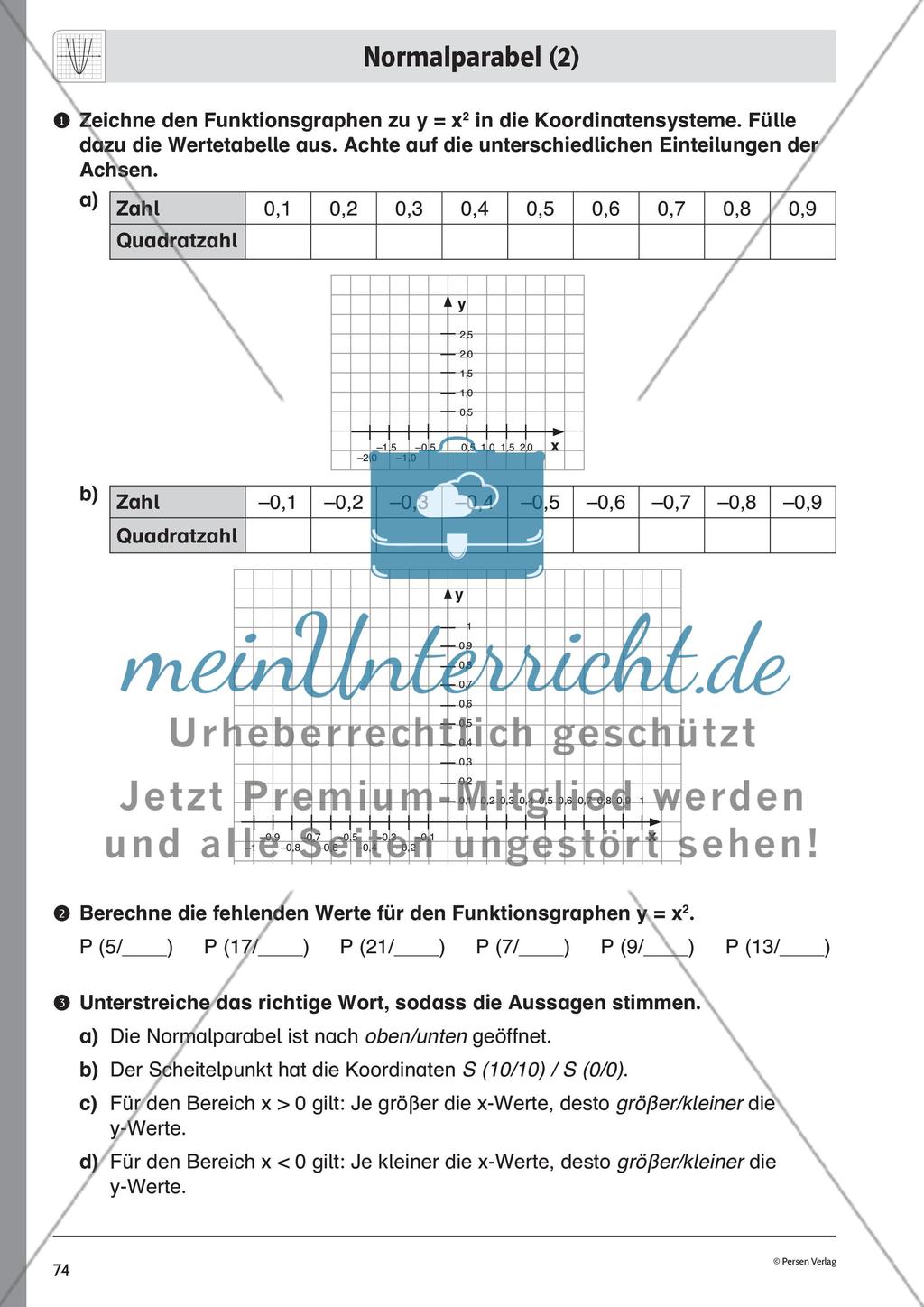 Quadratische Funktionen – Teil 1 Preview 2
