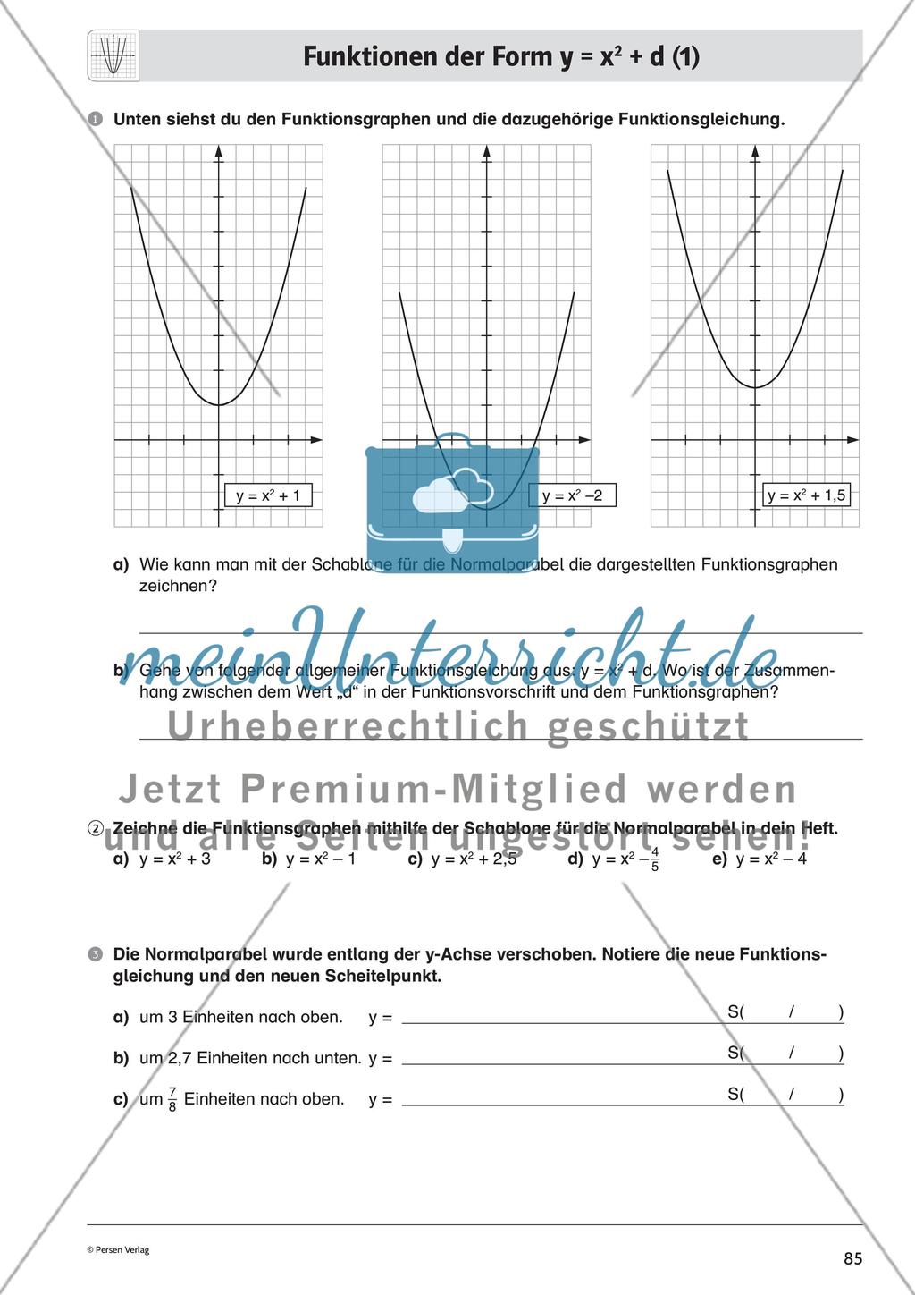 Quadratische Funktionen – Teil 2 Preview 3