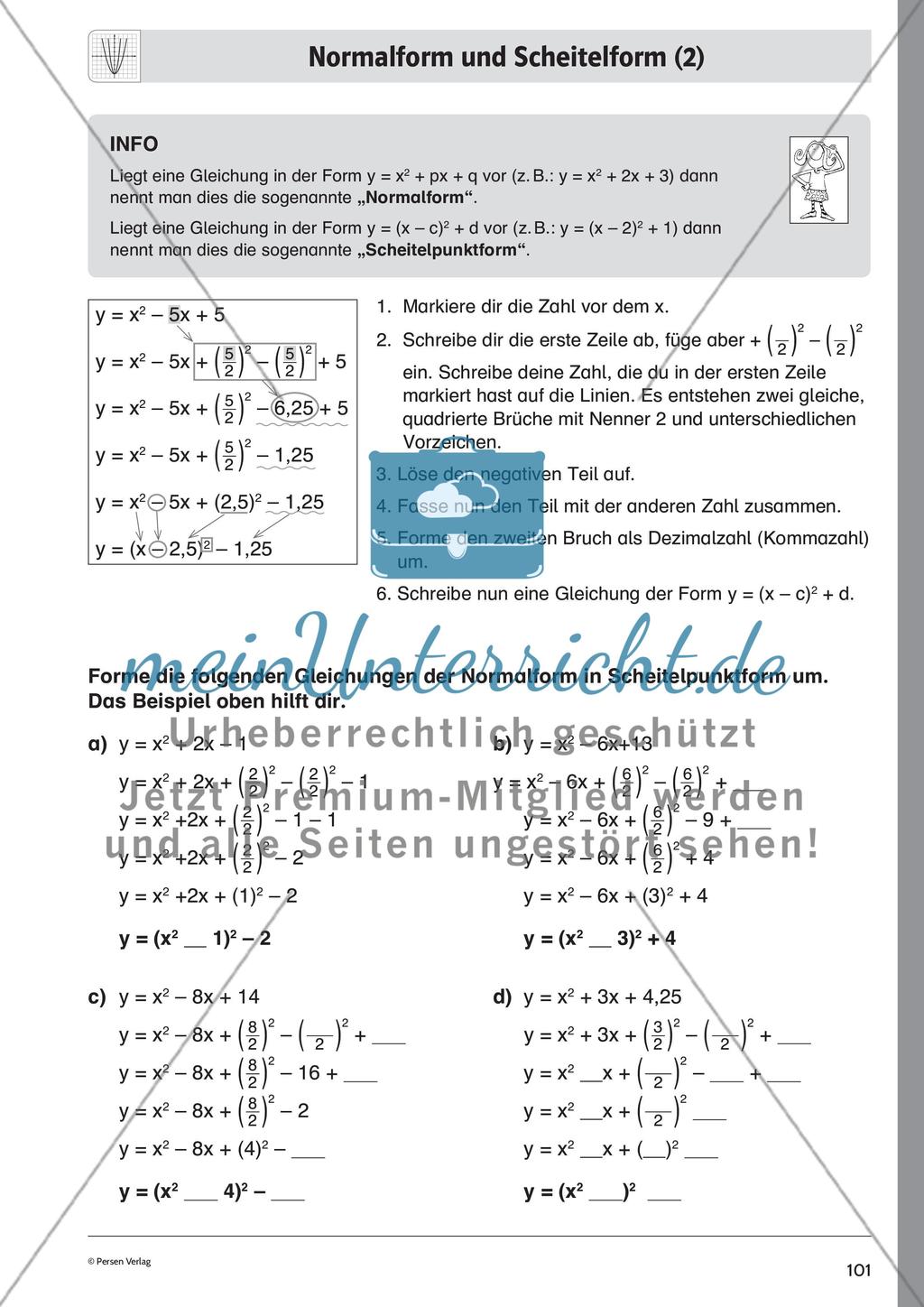Quadratische Funktionen – Teil 4 Preview 1