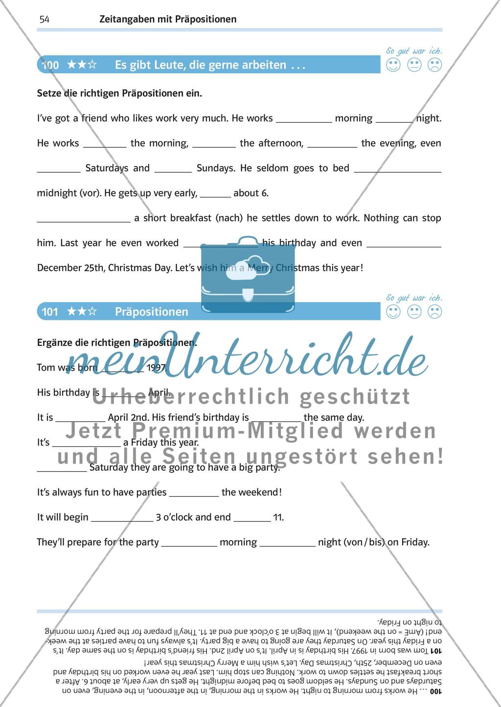 Zeit- und Ortsangaben mit Präpositionen Preview 2