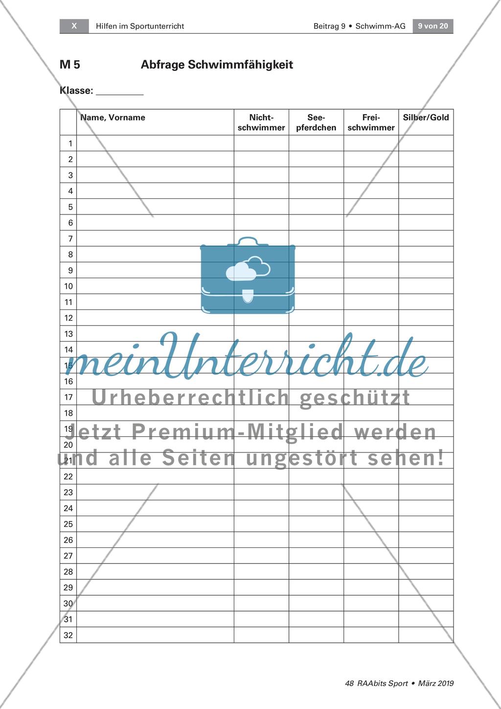 Einrichtung einer Schwimm-AG Preview 9