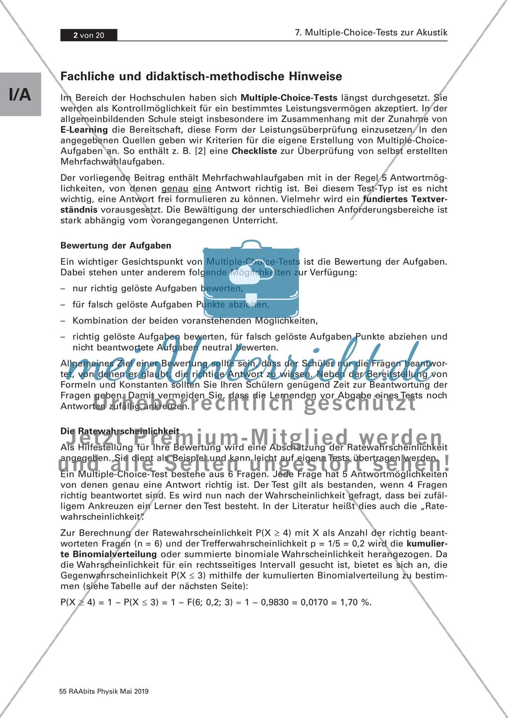 Multiple-Choice-Tests zur Akustik Preview 2