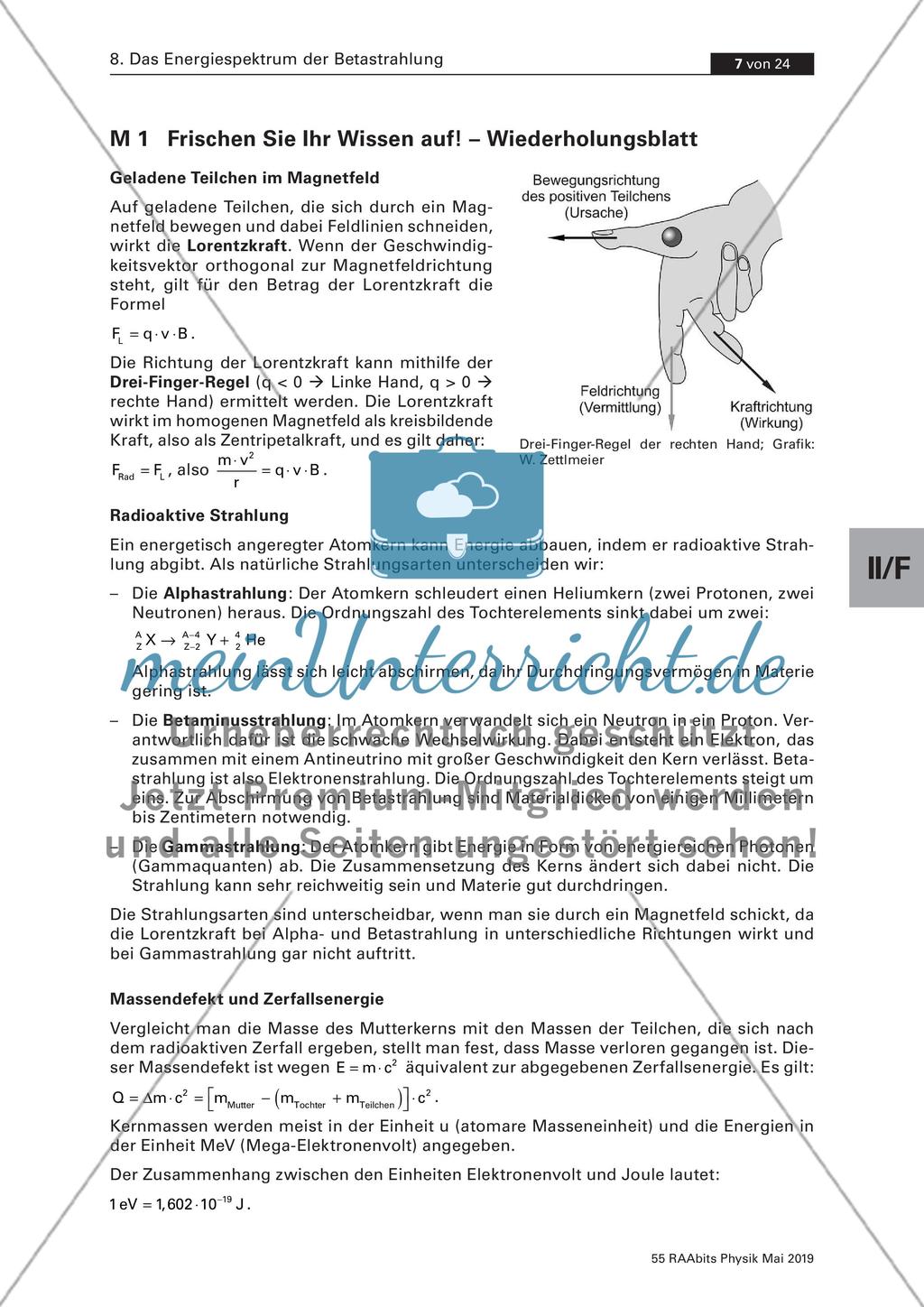 Das Energiespektrum der Betastrahlung Preview 1