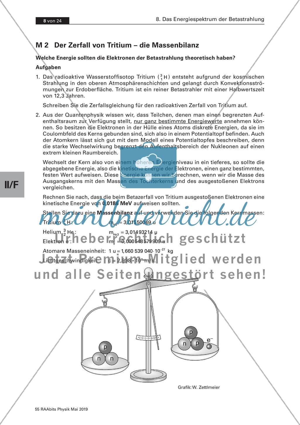 Das Energiespektrum der Betastrahlung Preview 2