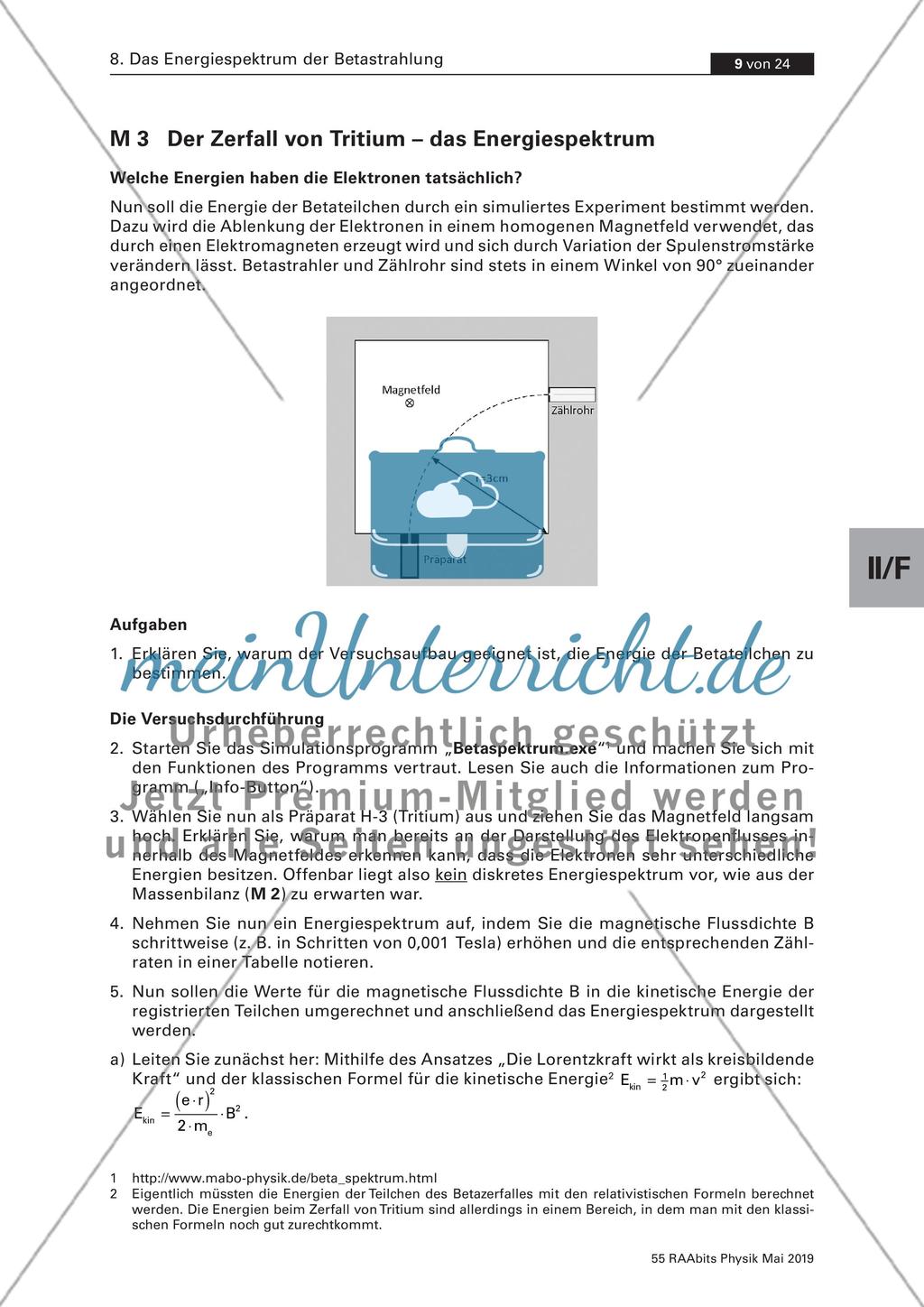 Das Energiespektrum der Betastrahlung Preview 3