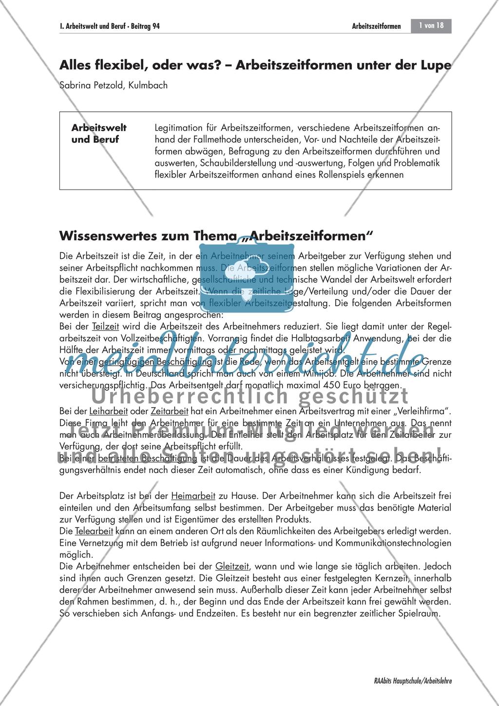 Arbeitszeitformen Preview 1