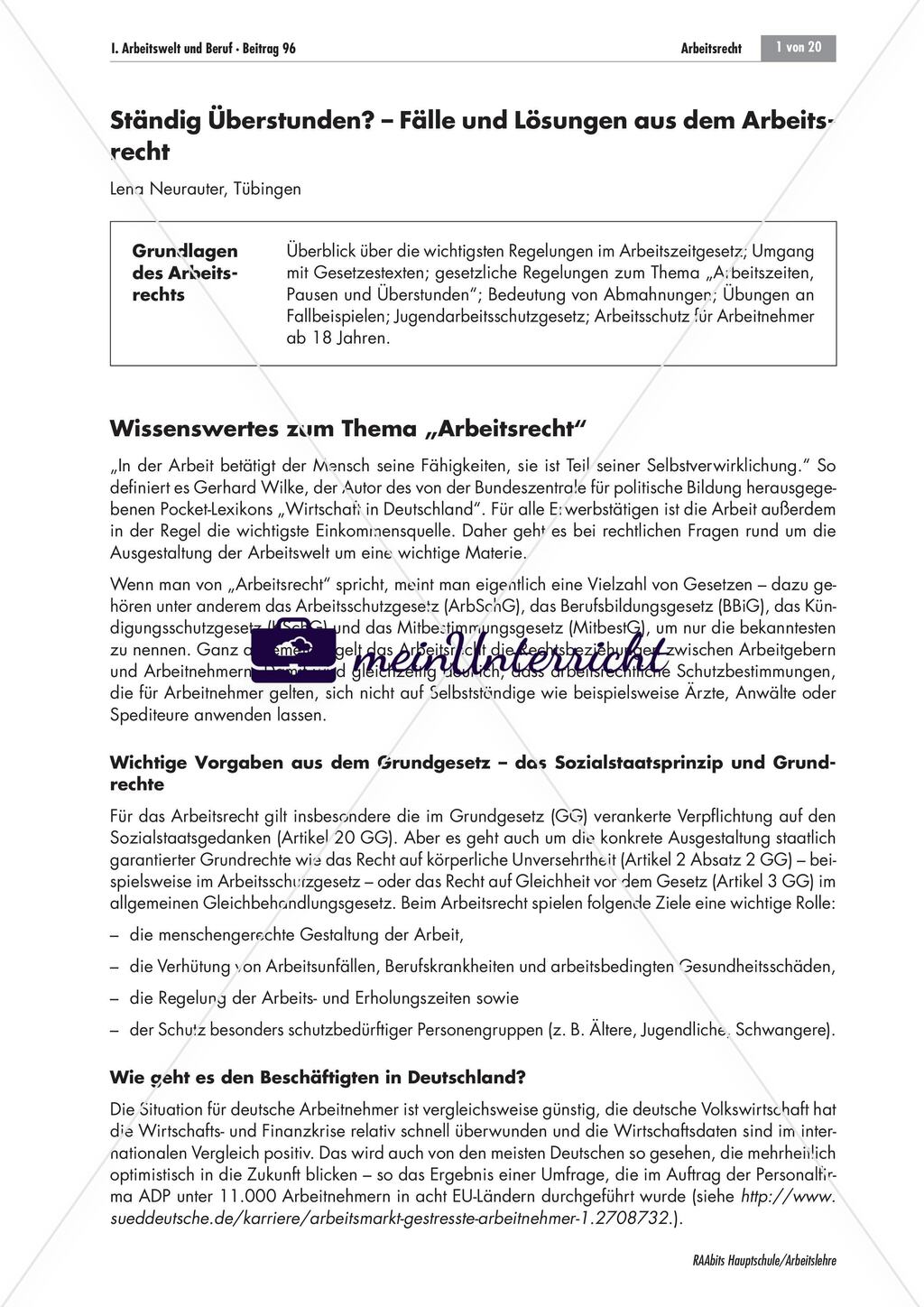 Überstunden in der Ausbildungszeit Preview 1