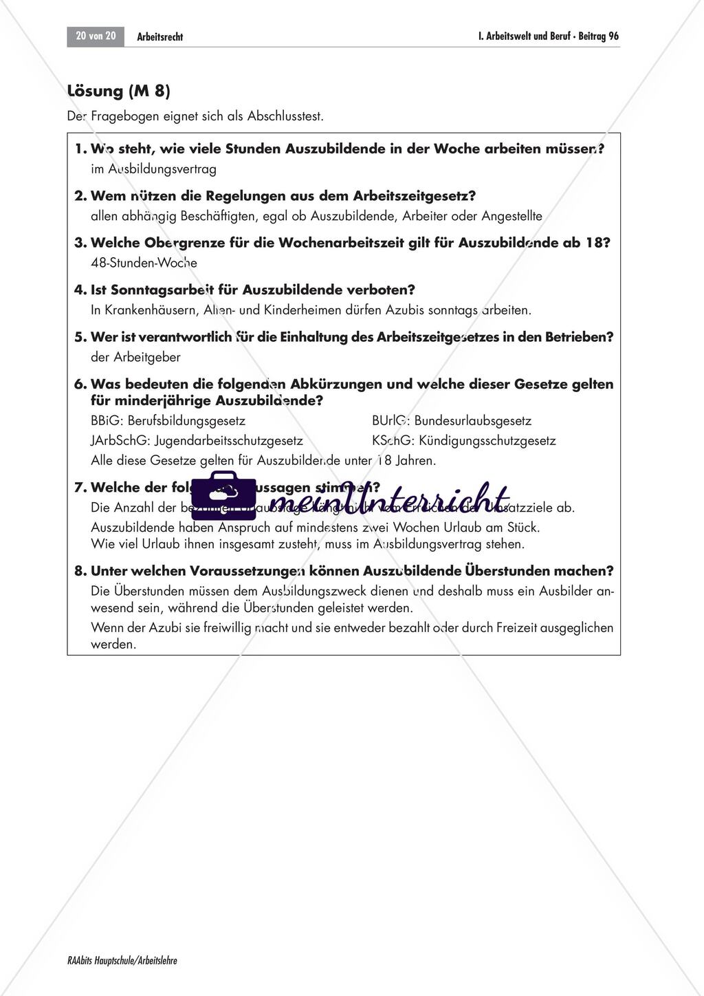 Überstunden in der Ausbildungszeit Preview 20