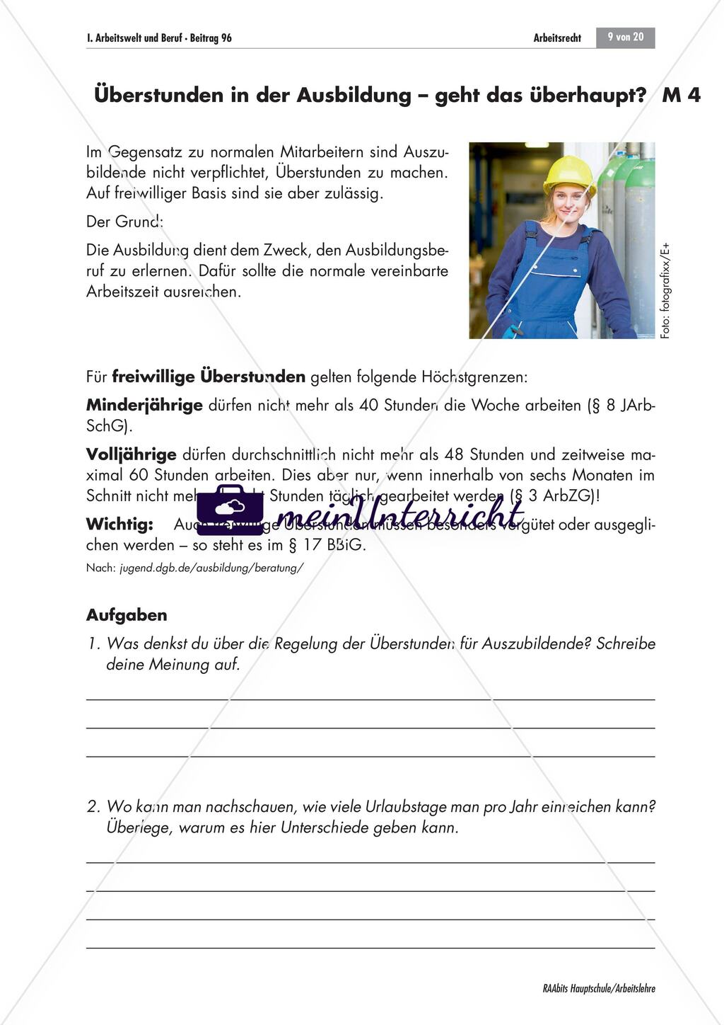 Überstunden in der Ausbildungszeit Preview 9
