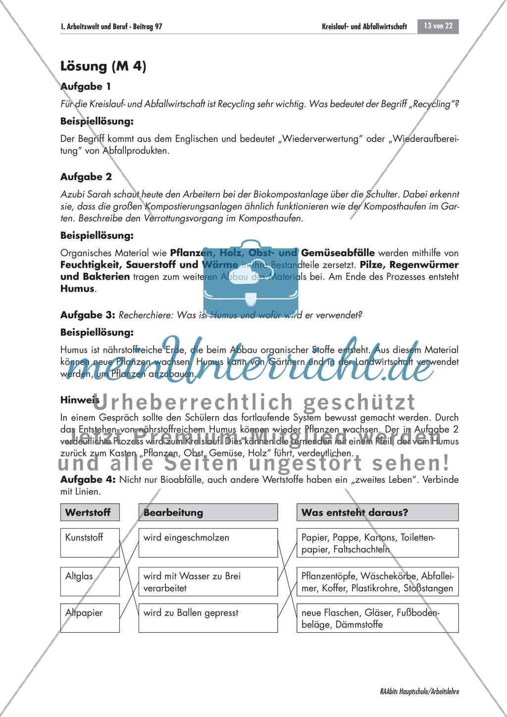 Ausbildungsberuf: Fachkraft für Kreislauf- und Abfallwirtschaft Preview 13