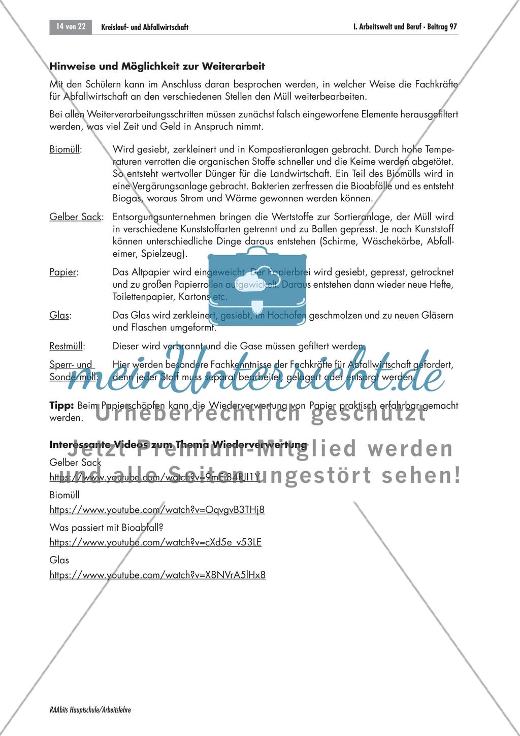 Ausbildungsberuf: Fachkraft für Kreislauf- und Abfallwirtschaft Preview 14