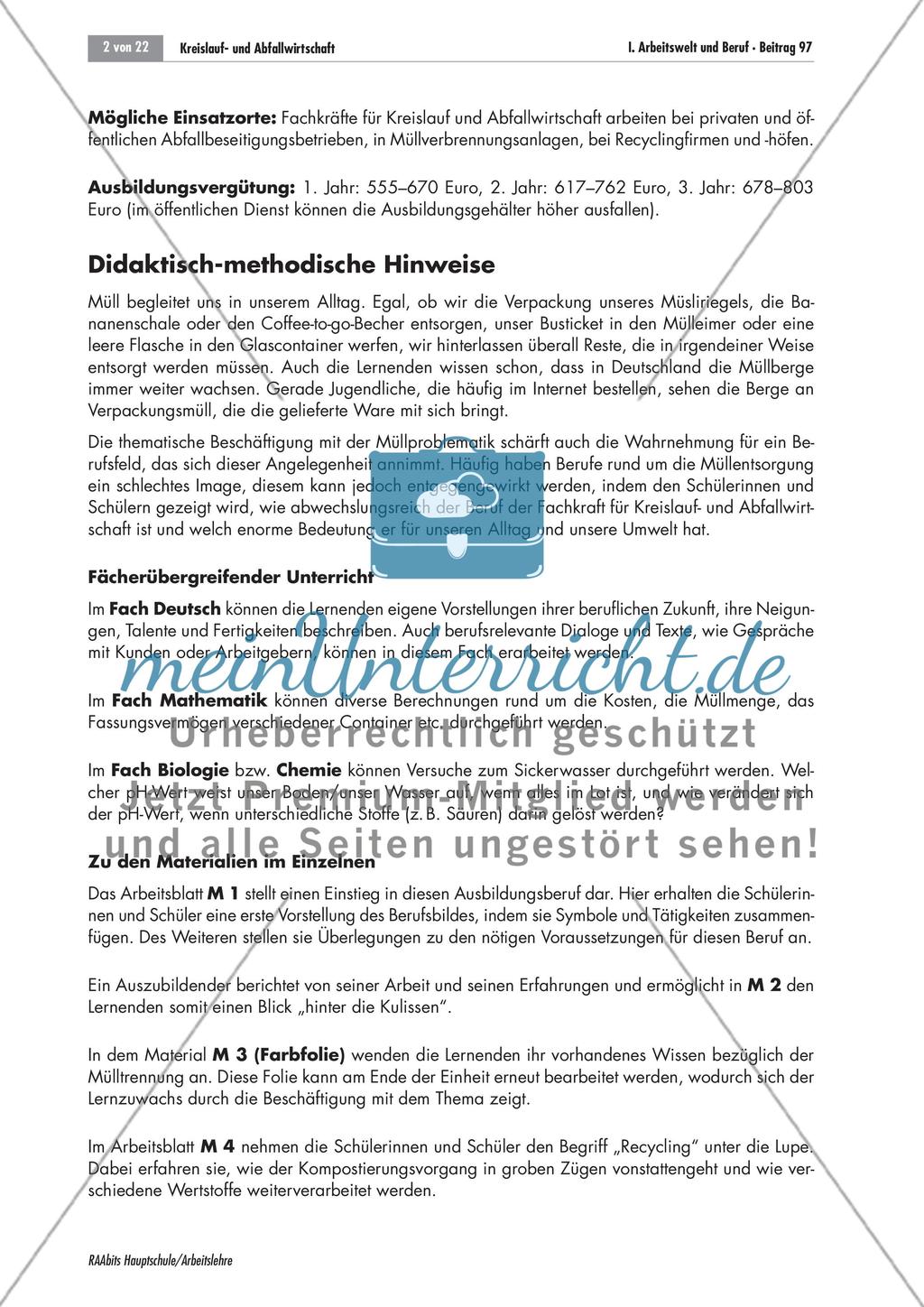 Ausbildungsberuf: Fachkraft für Kreislauf- und Abfallwirtschaft Preview 2