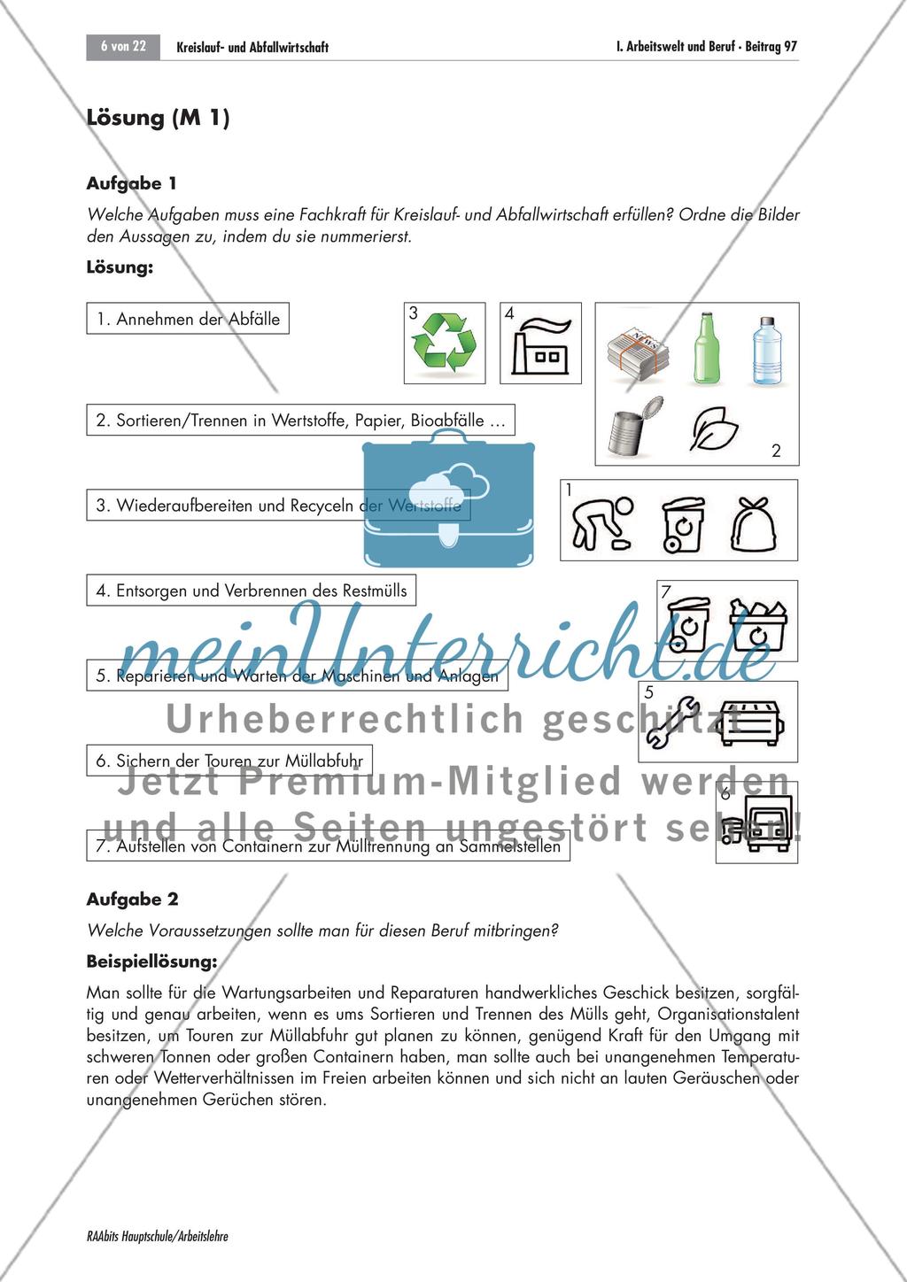 Ausbildungsberuf: Fachkraft für Kreislauf- und Abfallwirtschaft Preview 6