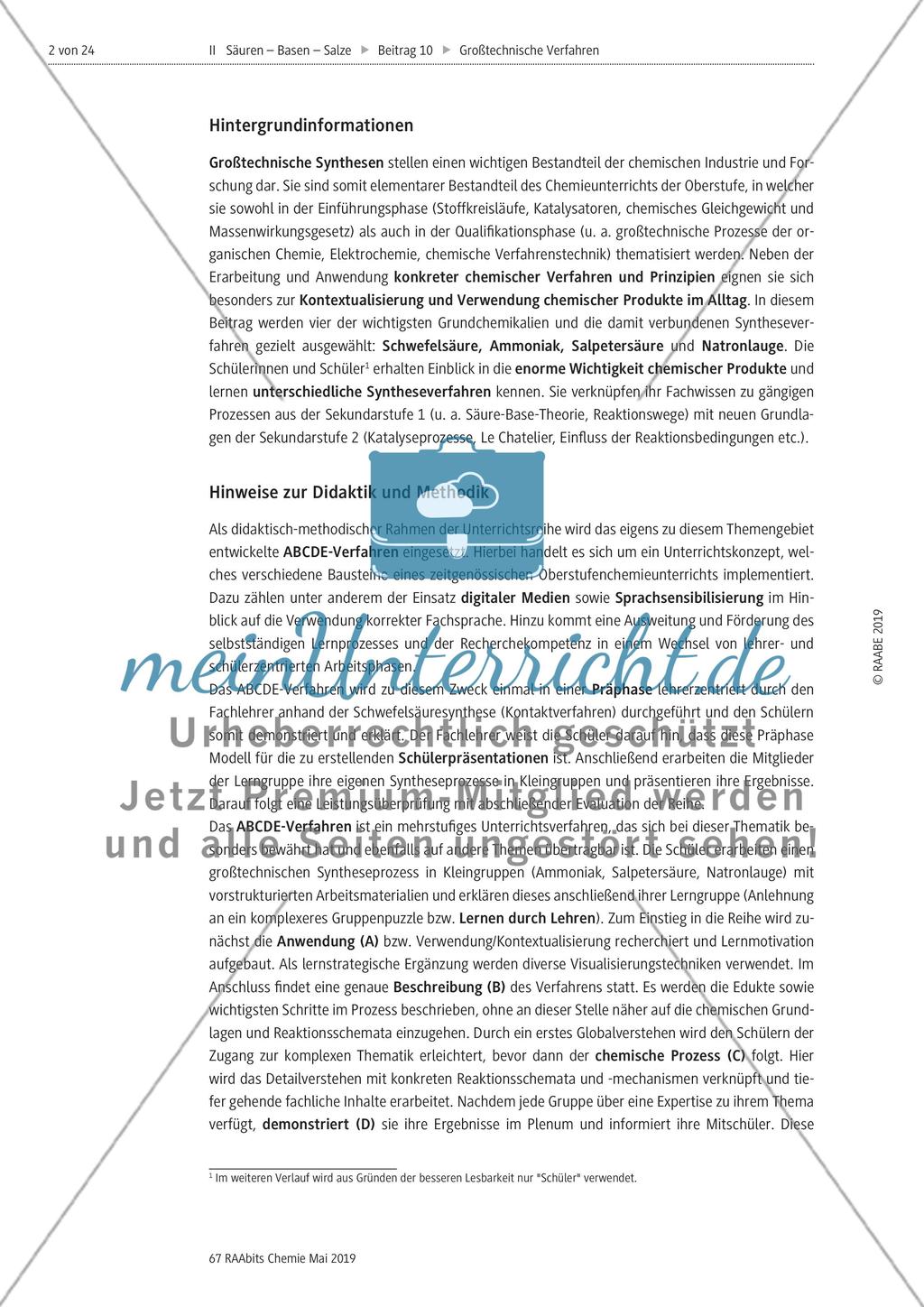 Großtechnische Verfahren in der chemischen Industrie Preview 2