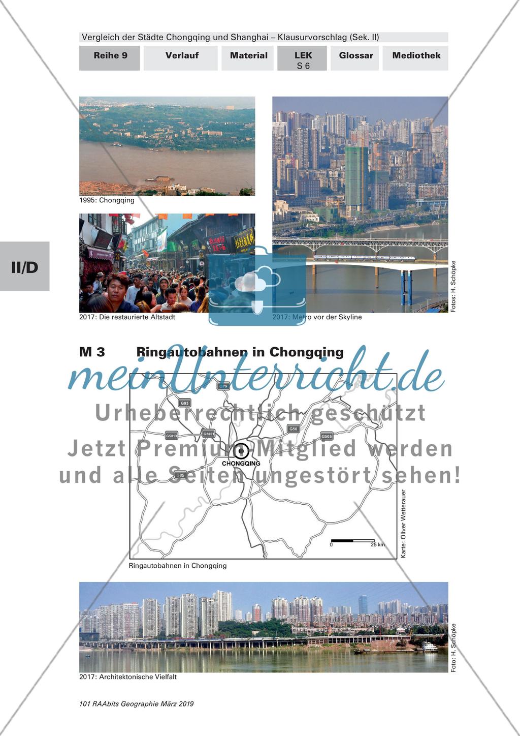 Klausurvorschlag: Vergleich der Städte Chongqing und Shanghai Preview 8