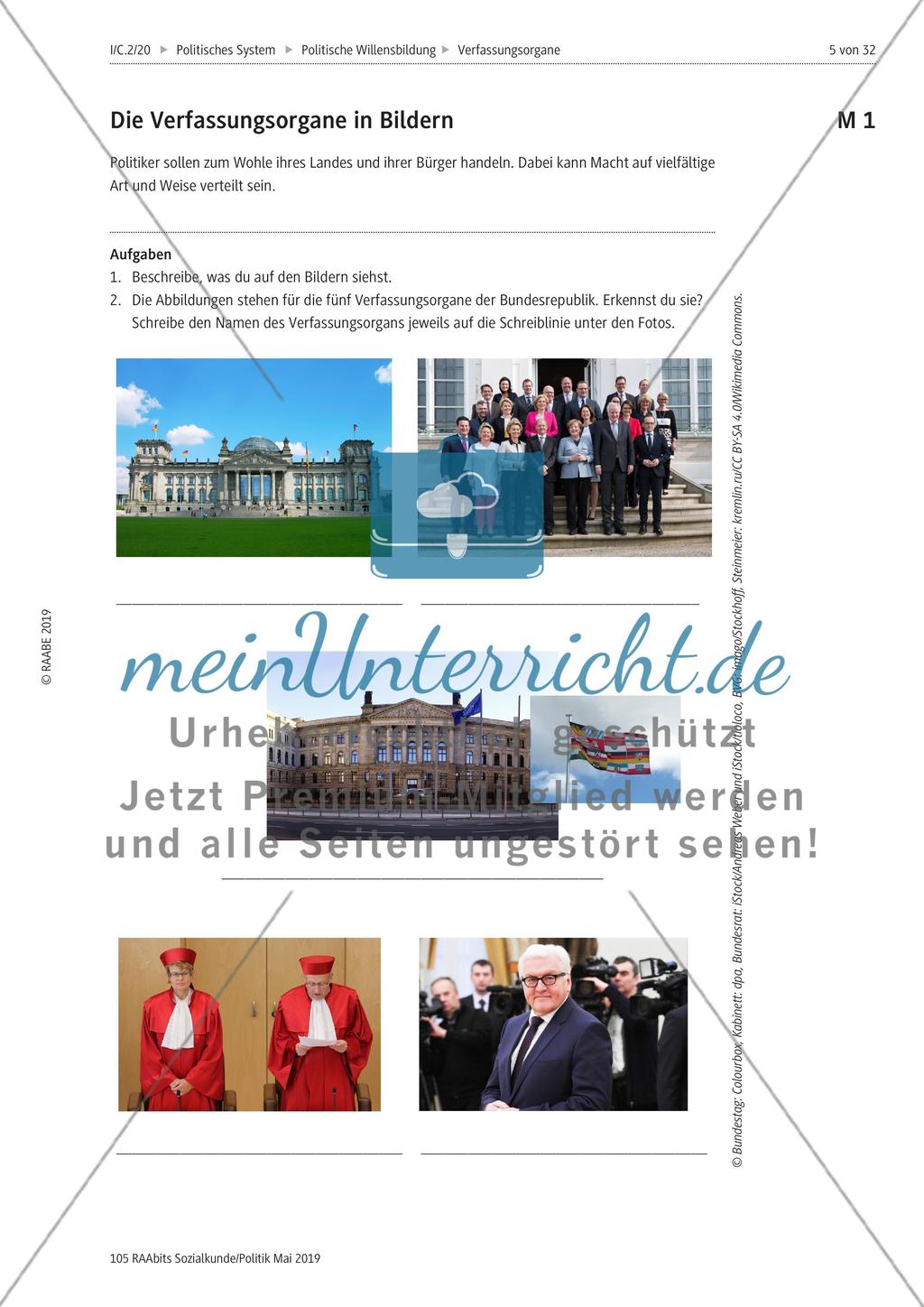 Die Verfassungsorgane im Überblick Preview 1