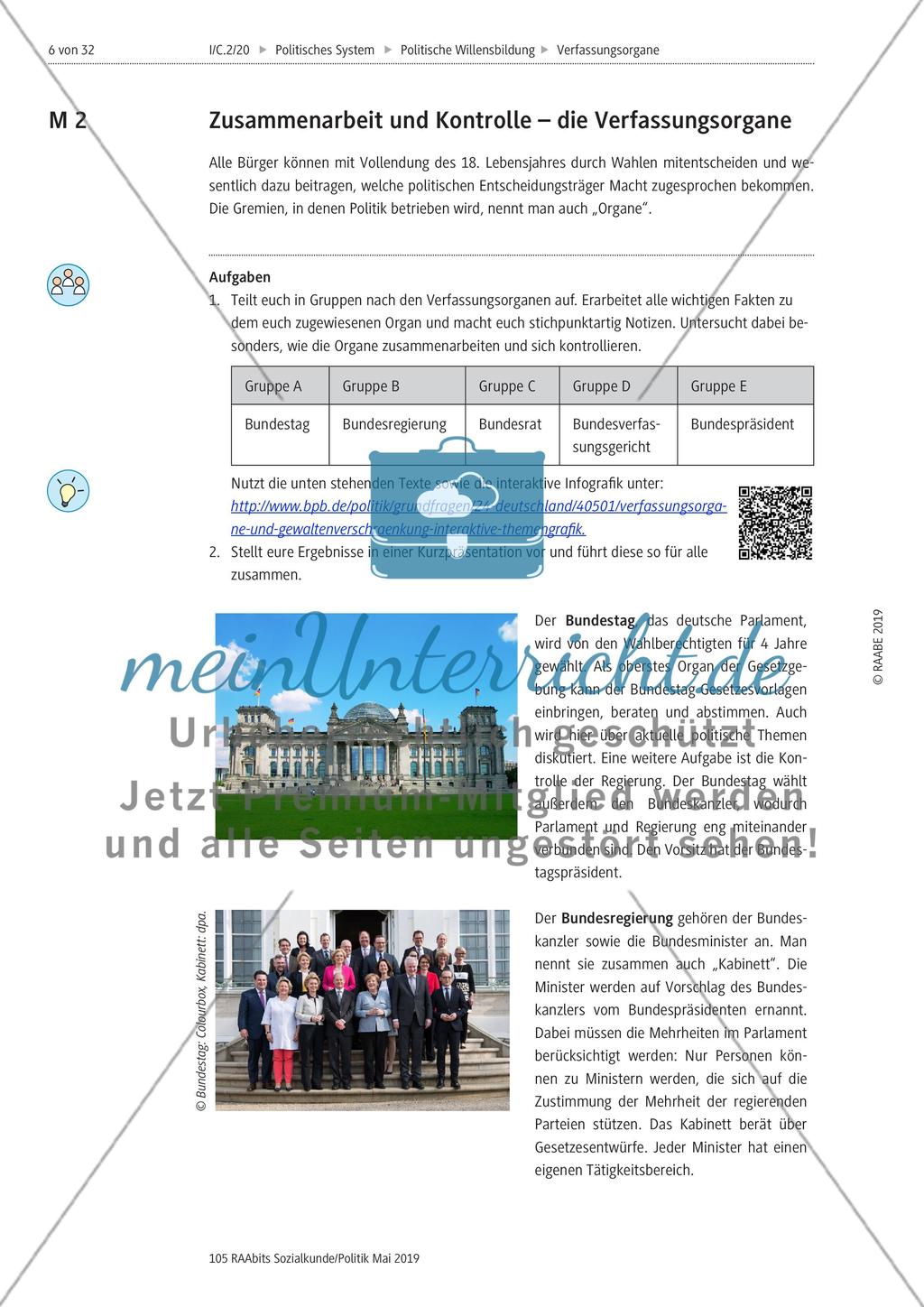 Die Verfassungsorgane im Überblick Preview 2