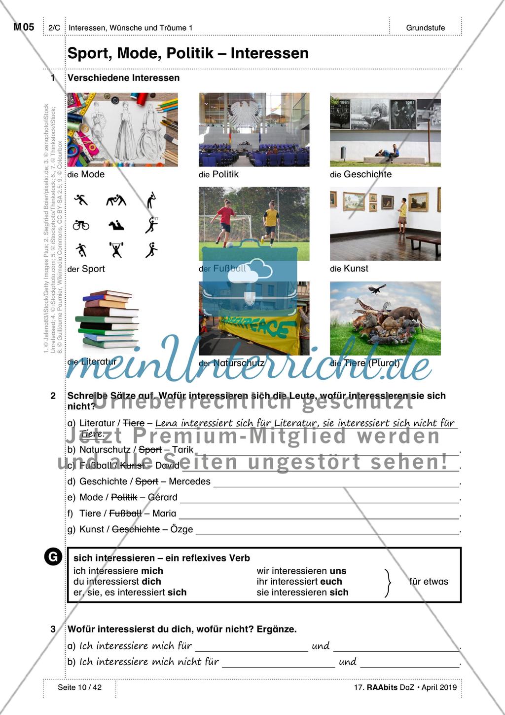 Interessen, Wünsche, Gefühle: Einführung des Wortschatzes Preview 5