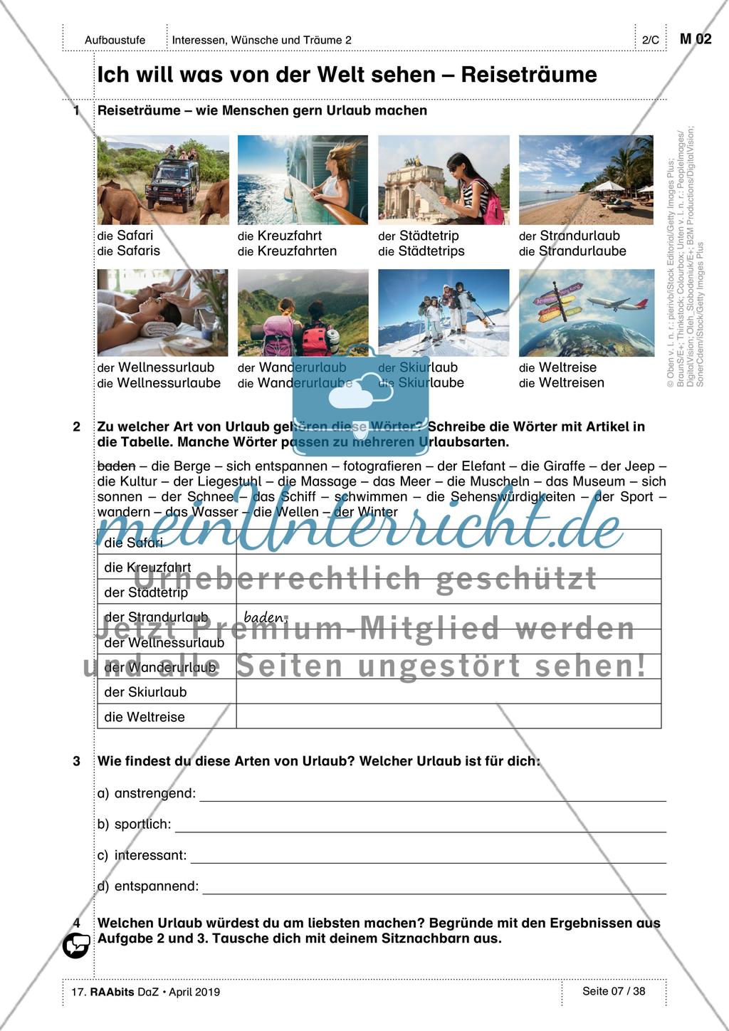 Träume und Zukunftsvorstellungen: Einführung des Wortschatzes Preview 2