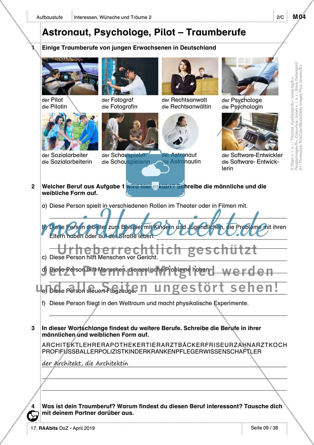 Träume und Zukunftsvorstellungen: Einführung des Wortschatzes Preview 4
