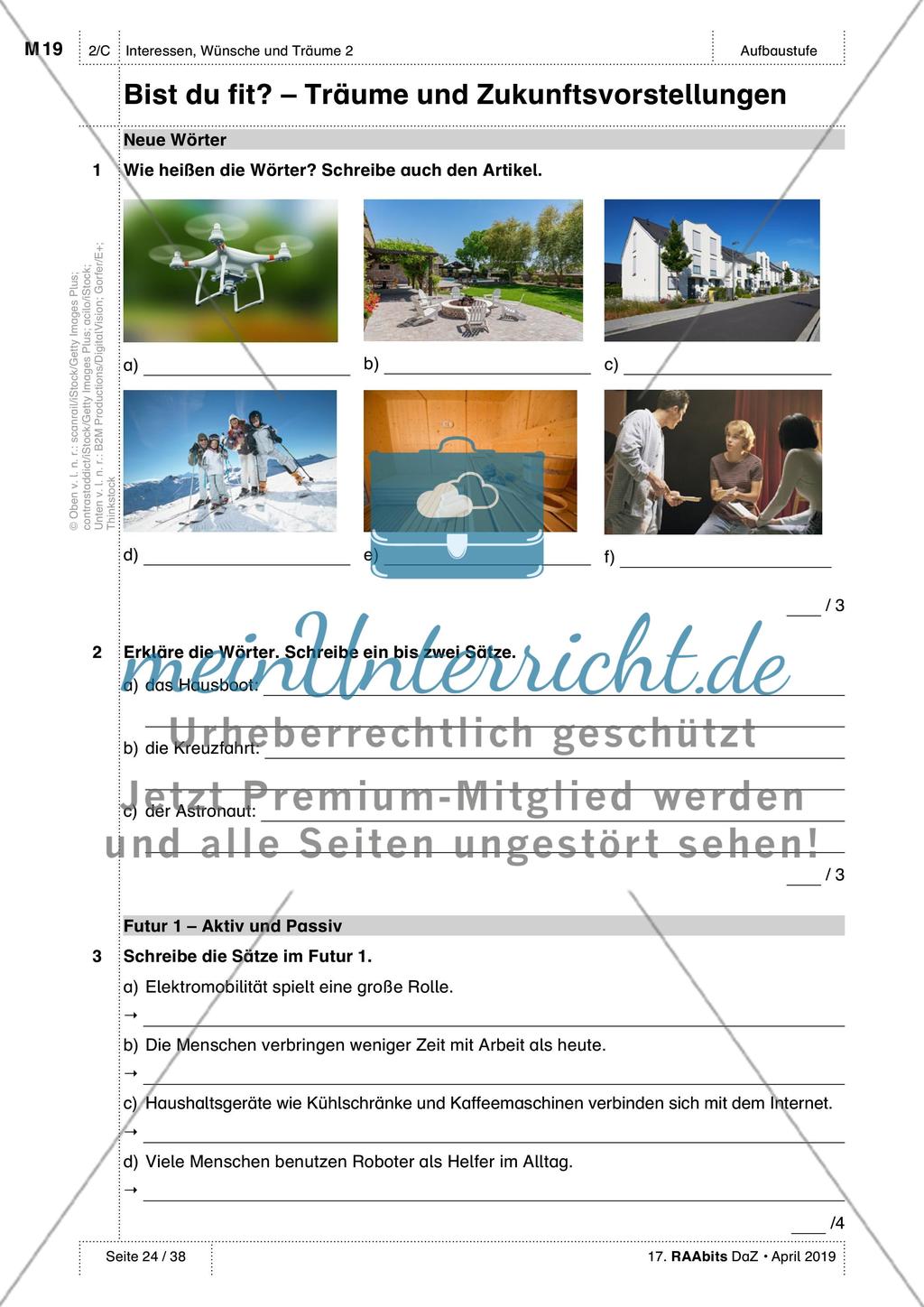 Träume und Zukunftsvorstellungen: Test und Selbsteinschätzung Preview 1