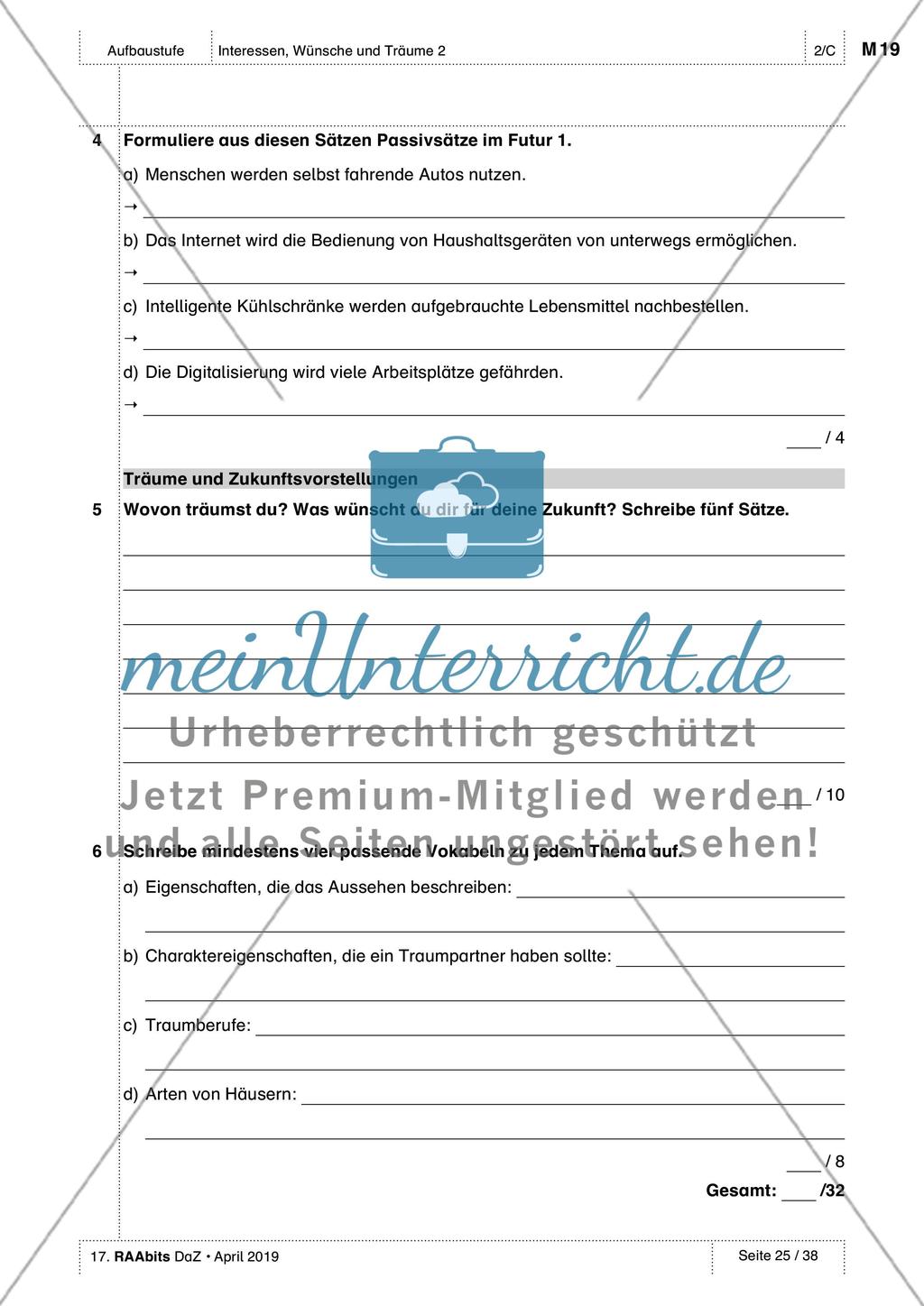 Träume und Zukunftsvorstellungen: Test und Selbsteinschätzung Preview 2