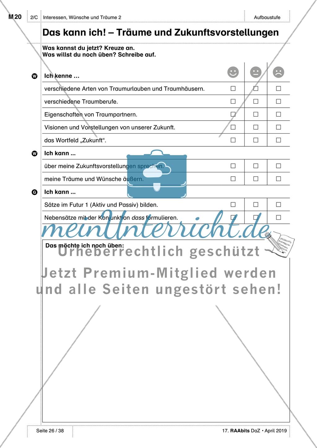 Träume und Zukunftsvorstellungen: Test und Selbsteinschätzung Preview 3