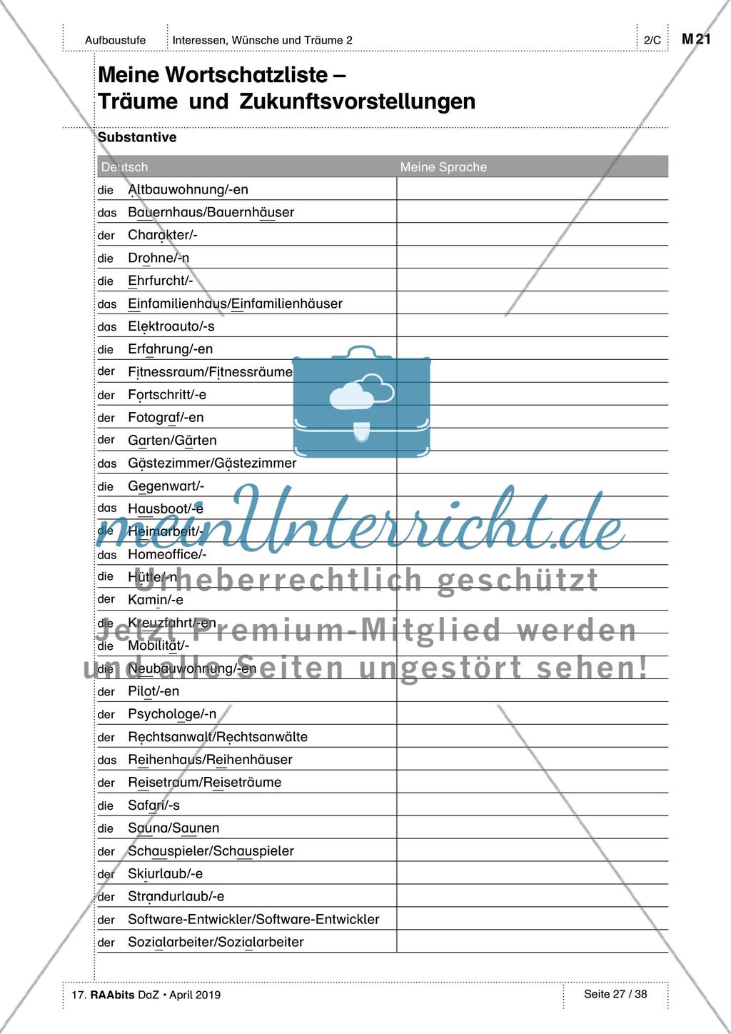 Träume und Zukunftsvorstellungen: Test und Selbsteinschätzung Preview 4