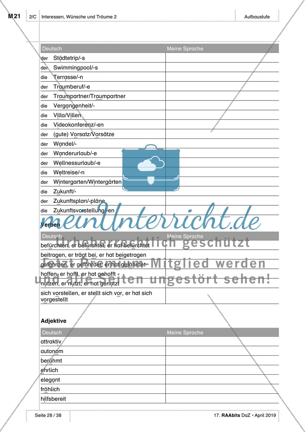 Träume und Zukunftsvorstellungen: Test und Selbsteinschätzung Preview 5