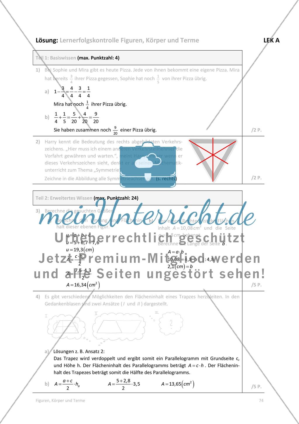 Die Lösungen der Lernerfolgskontrolle Preview 1