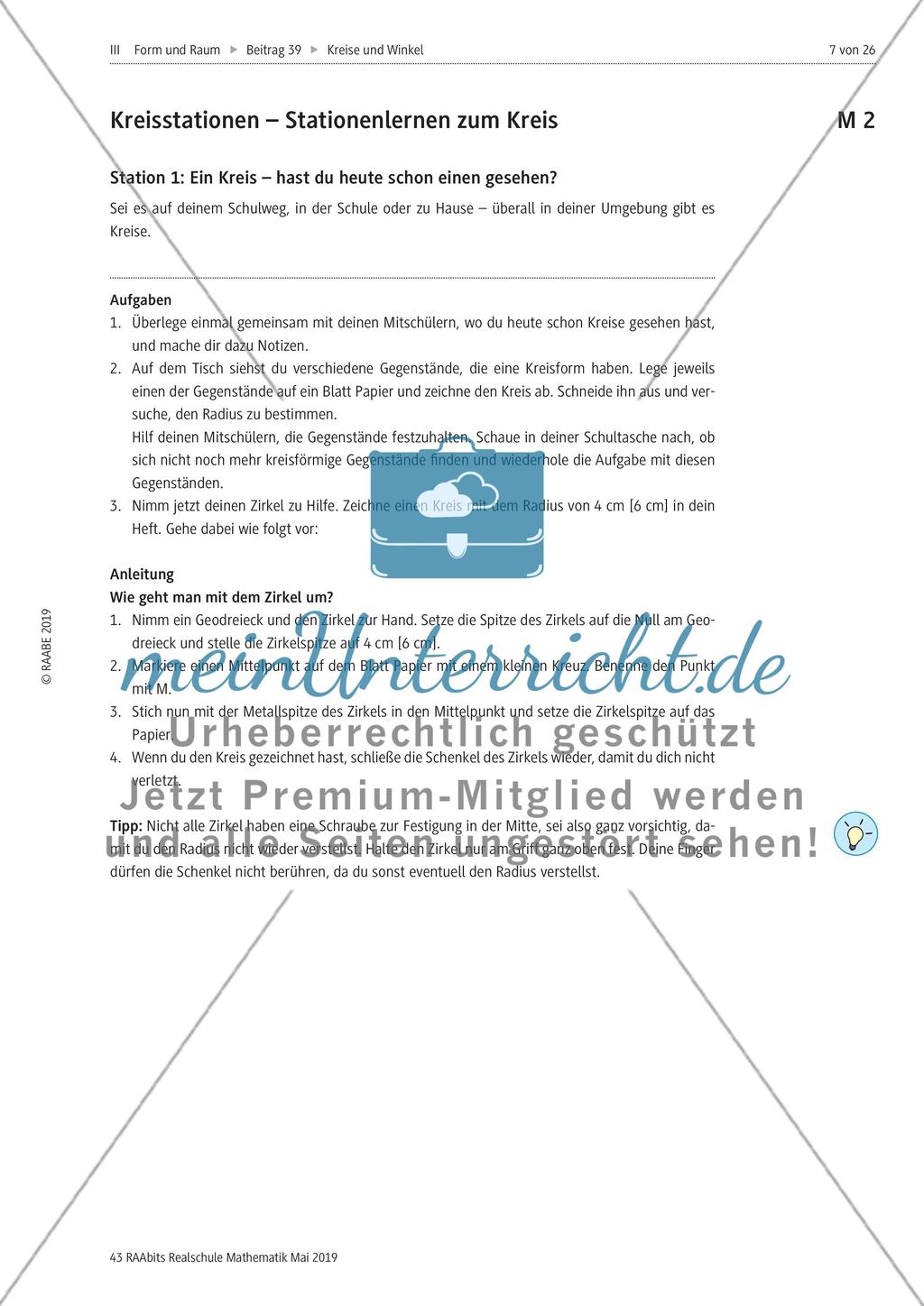 Kreise und Winkel: Mittelpunkt, Radius, Durchmesser Preview 3