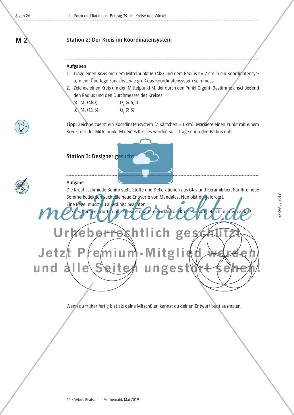 Kreise und Winkel: Mittelpunkt, Radius, Durchmesser Preview 4