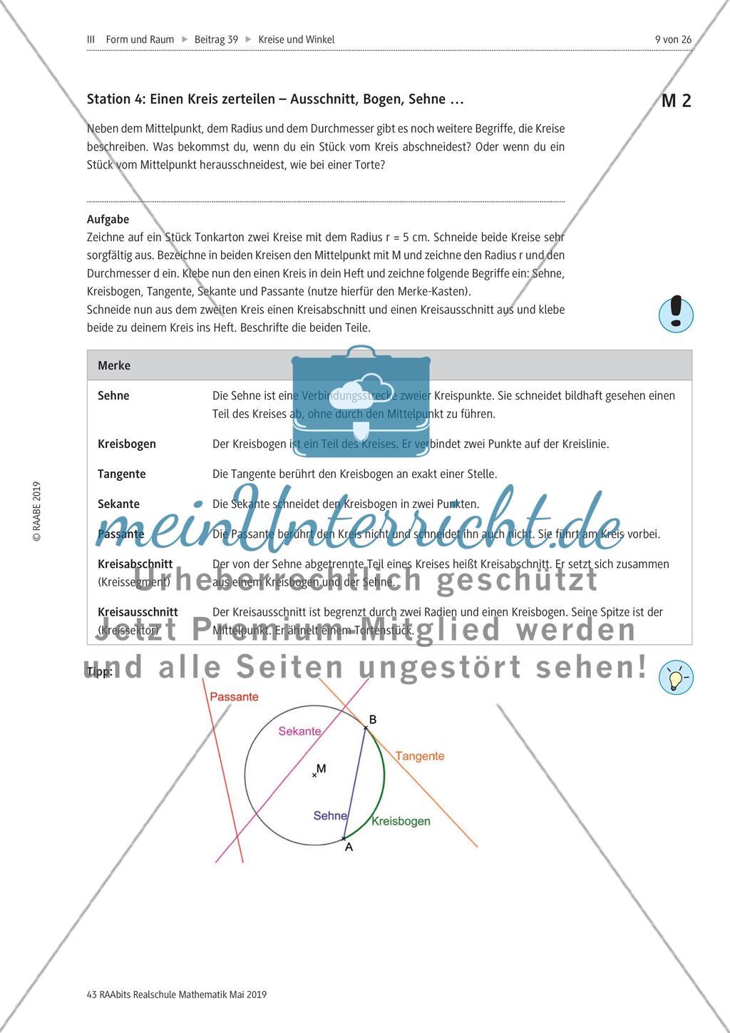 Kreise und Winkel: Mittelpunkt, Radius, Durchmesser Preview 5