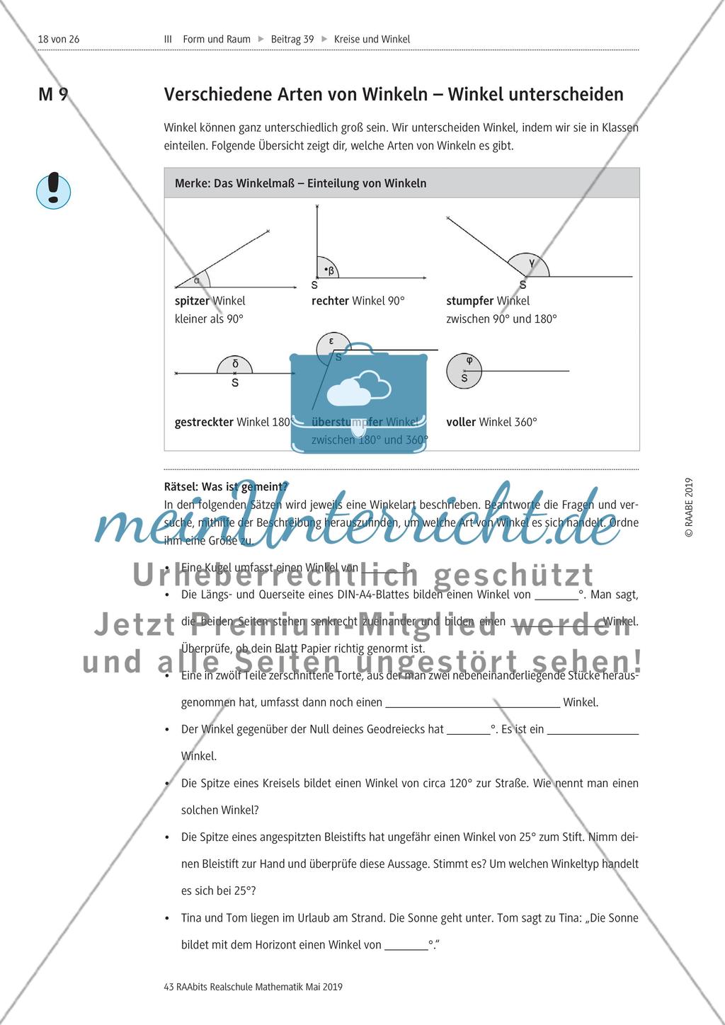 Kreise und Winkel: Winkel messen, bezeichnen und unterscheiden Preview 3