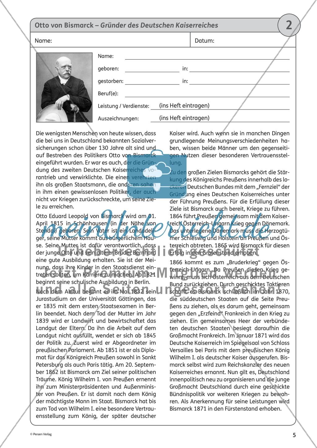 Otto von Bismarck (01.04.1815 bis 30.07.1898) Preview 1