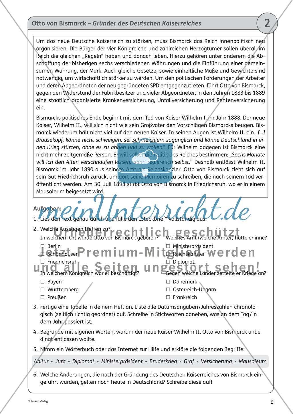 Otto von Bismarck (01.04.1815 bis 30.07.1898) Preview 2