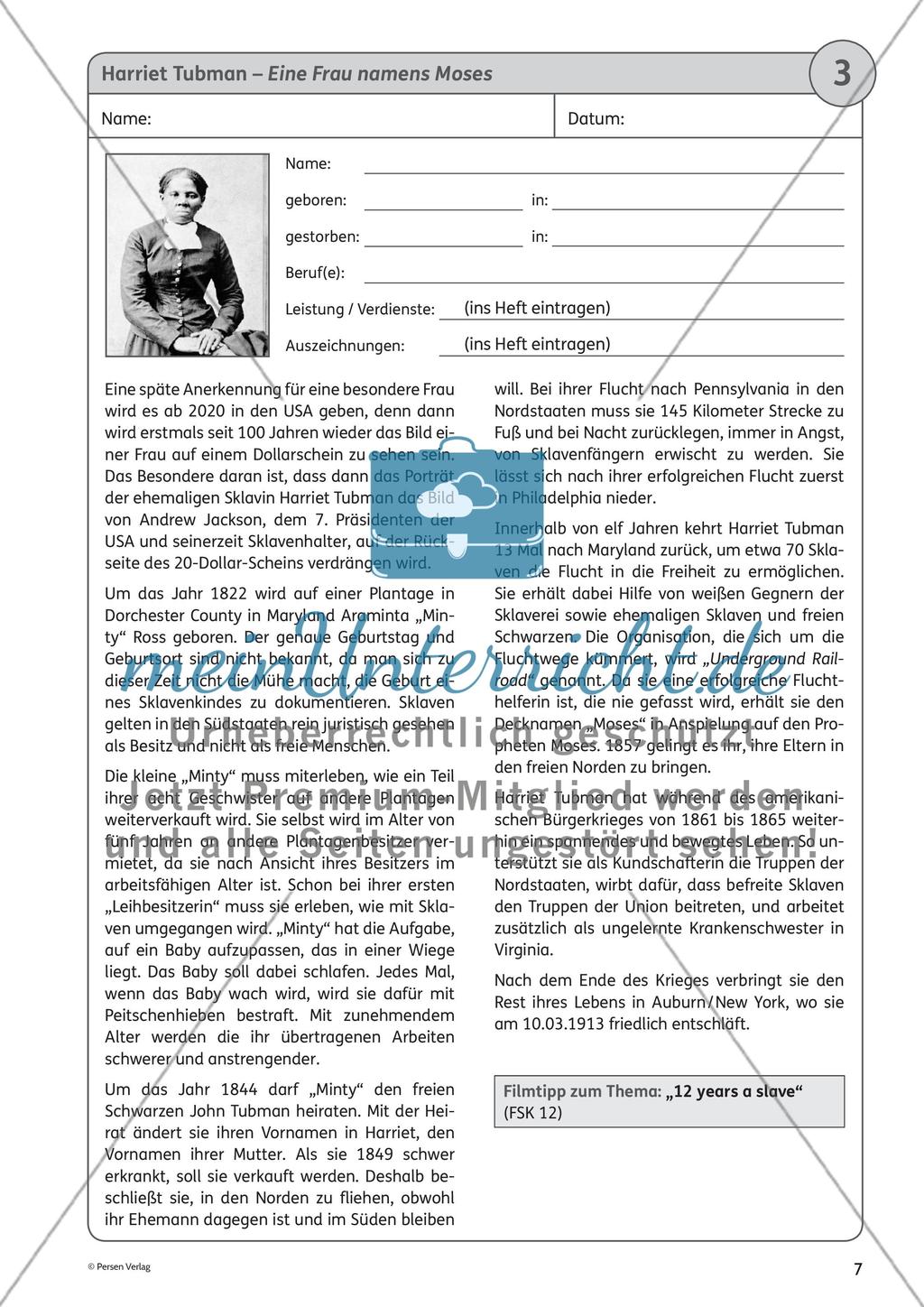 Harriet Tubman (1822 bis 1913) Preview 1