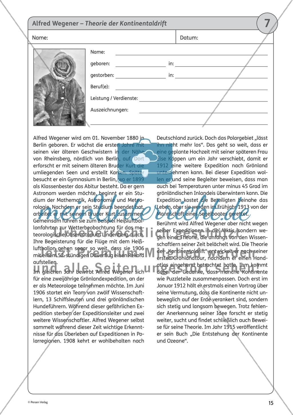 Alfred Wegener (01.11.1880 bis vermutl. Mai 1931) Preview 1
