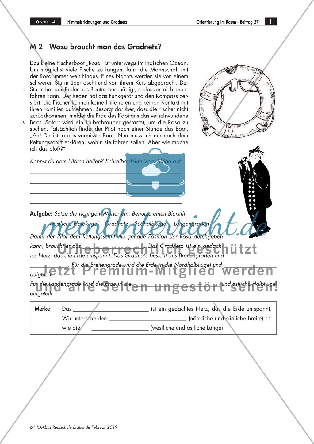 Die Himmelsrichtungen und das Gradnetz Preview 3