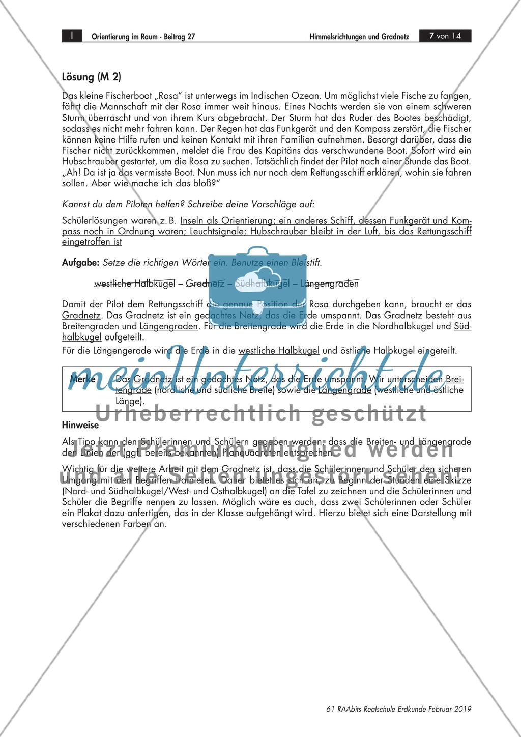 Die Himmelsrichtungen und das Gradnetz Preview 4