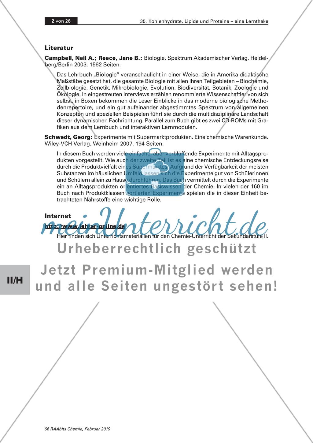 Lerntheke: Kohlenhydrate, Lipide und Proteine Preview 2