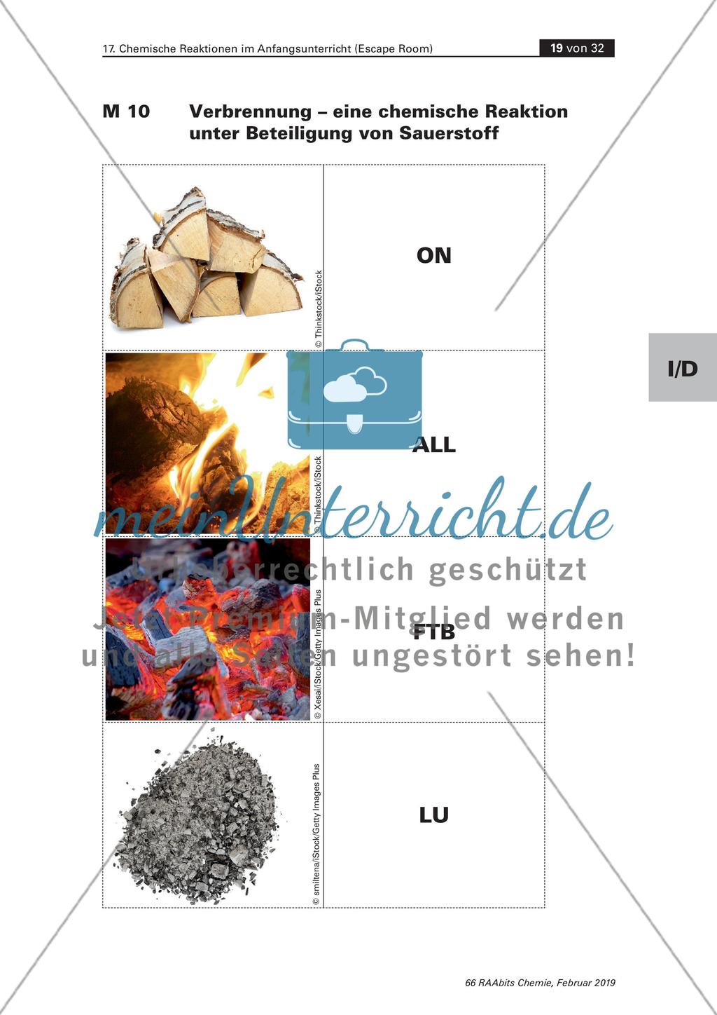 Chemische Reaktionen im Anfangsunterricht: Escape Room Preview 14