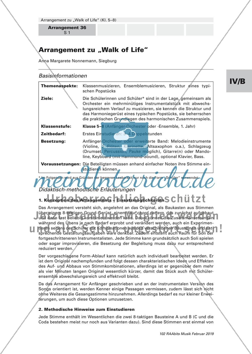 Arrangement zu