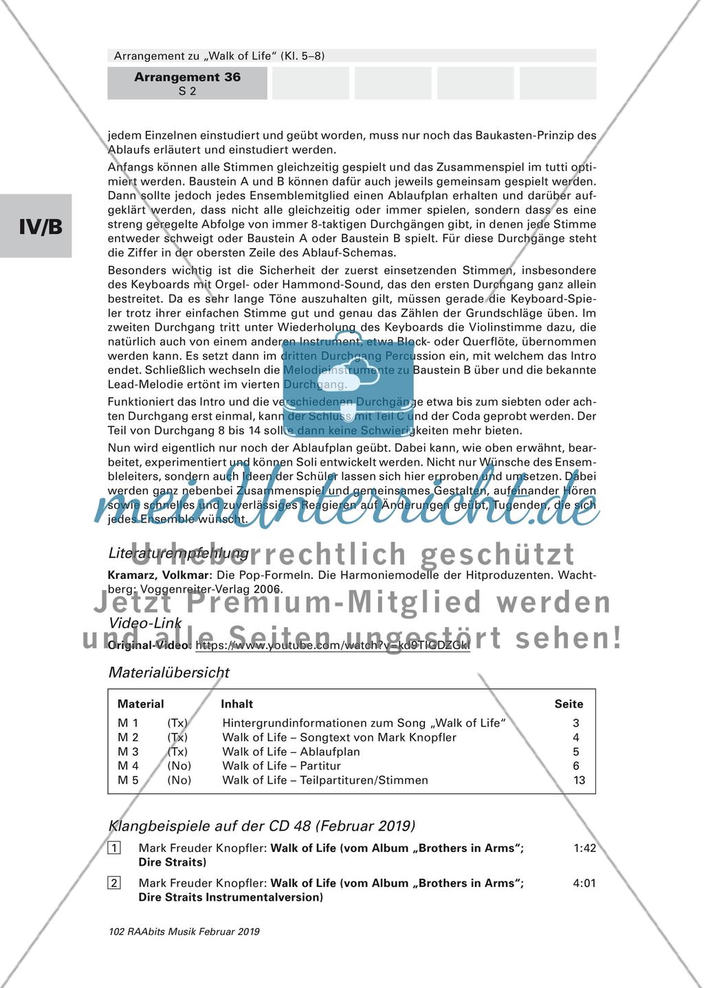 Arrangement zu