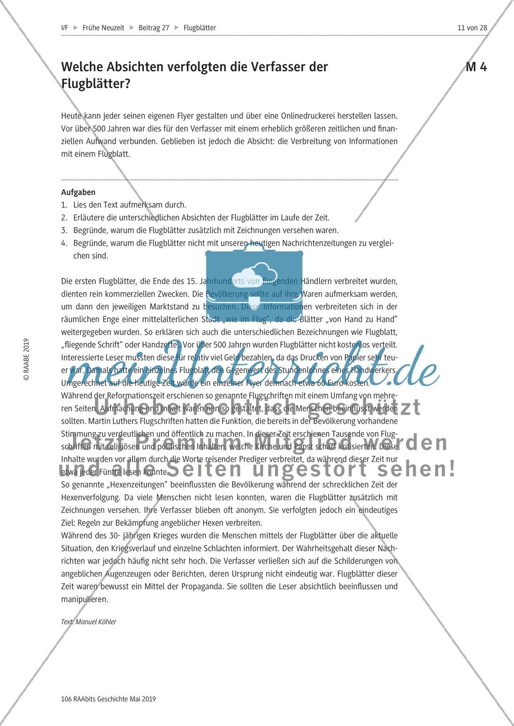 Flugblätter in der frühen Neuzeit Preview 1